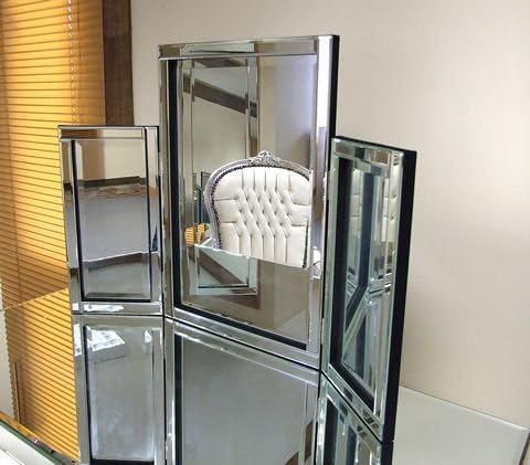 Modern Design Glass Venetian Dressing Table Mirror 1Ft10 X 2Ft7 (54cm X 77cm), Silver, 304.8L x 61W cm - Image 3