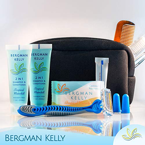 BERGMAN KELLY Rectangle Soap Bars, 2in1 Shampoo & Conditioner 2-Piece Set (Tropical Waterfall, 1 oz each, 100 pc), Delight Your Guests with Revitalizing & Refreshing Travel Toiletries Hotel Amenities