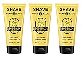 3 Pack Bee Bald SHAVE Premium Shave Cream (6 fl. oz.)