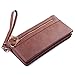 HDE Women's Leather Wallet Clutch Multi-Function Zippered Wristlet Purse