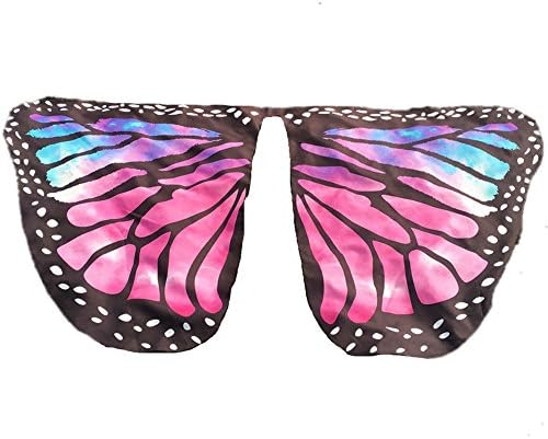 Happimer Soft Fabric Beach Cover Ups Butterfly Wings Shawl Fairy Kids Adults Nymph Pixie Costume Accessory, Style 18