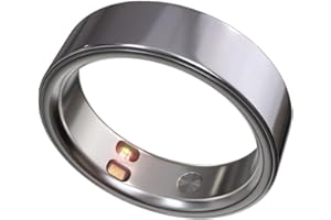 ELENVA Smart Ring Health Tracker 5ATM Waterproof Sport Ring Exclusive Vibration Alerts Titanium Blood Oxygen/Sleep/Emotional Management Women Cycle Prediction Compatible with iOS/Android Silver 6.5