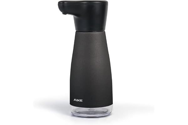 AIKE Magnetic Charging Waterproof Automatic Soap Dispenser for Liquid Soap Anti-Fingerprint Black Coating 14fl.oz. Model AK13