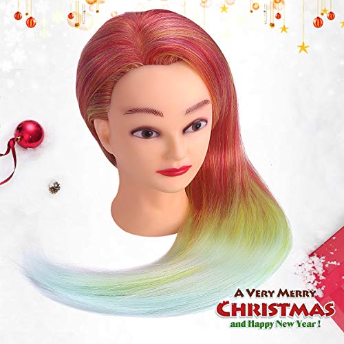 Mannequin Head with Hair, Mcwdoit 28" Hair Mannequin Manikin Head Hair Practice Cosmetology Hair Doll Head Styling Hairdressing Training Braiding Heads with Clamp Holder and Tools - Thumbnail 5