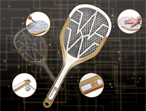 Blueberry Electric Mosquito & Bug Zapper Racket - Best Rechargeable Fly Swatter & Insect Killer, 3000V with USB Charging and LED Light, Safety 3-Layers Mesh, Durable Design for Indoor & Outdoor - Thumbnail 4
