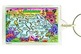 Bahamas Map Acrylic Rectangular Souvenir Keychain 2.5