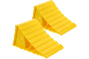 MOLUCKFU 2Pcs Car Tire Chocks Solid Rubber Heavy Duty Triangle Non-Slip Traction Pads Wheel Stoppers Cars Camper Trucks RVs F