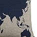 Hatop Cotton Linen World Map Decorative Cushion Cover Pillowslip Case Cover (Dark Blue 1)