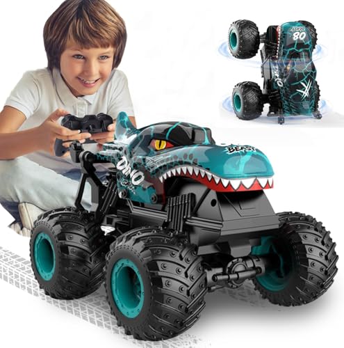 Remote Control Monster Car, 2.4GHz All Terrain Remote Control Monster Truck, سيارات اطفال, Dinosaur Monster Car, Spray Music Monster Truck for Boys 4-7 8-12 and Girls Birthday Gift For Boys and Girls