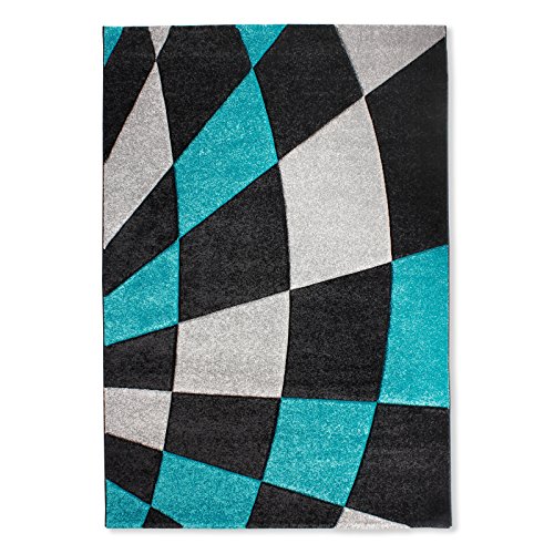 Roller Teppich Violin Schwarz Turkis 80x150 Cm Amazon De