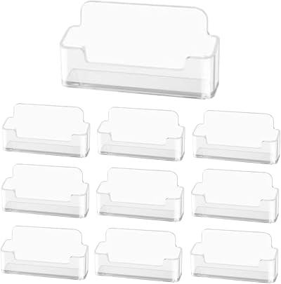 flintronic Transparent Acrylic Business Card Holder 10 Pack 30-50 Cards