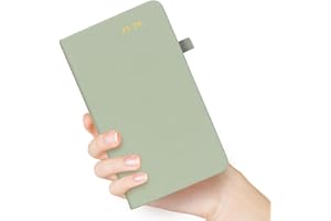 WENHUI 2025-2026 Pocket Weekly Planner for Purse, Small Calendar Book 3.6" x 6", Academic Year Planner with Monthly & Weekly View, Hardcover Agenda with Bookmark & Strap, Undated Note Pages, for Women, Teacher, Work, Sage Green