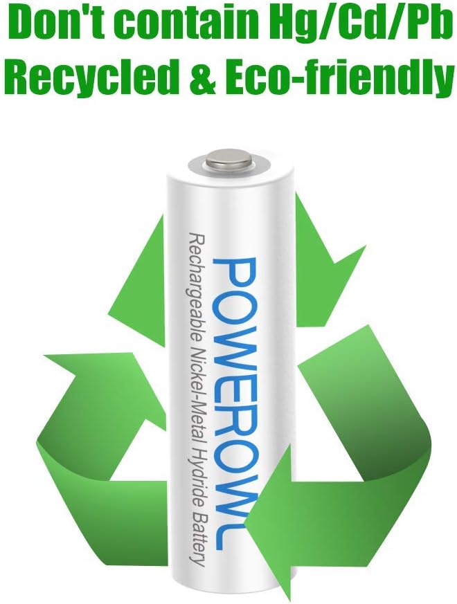 AAA Rechargeable Batteries 24 Pack, POWEROWL High Capacity Rechargeable AAA Batteries 1000mAh 1.2V NiMH Low Self Discharge: Electronics