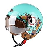 Vintage Motorcycle Open Face Helmet Motorbike Vespa