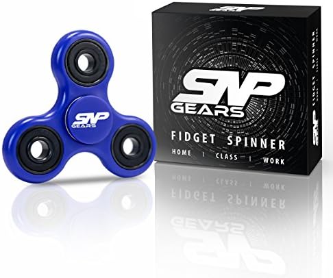 SNP GEARS Tri Fidget Spinner Toy With Ceramic Bearing EDC Focus Stress Reducer Toy Perfect For ADD ADHD Anxiety and Autism Adult Kids (Blue)