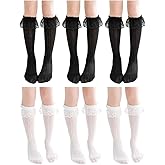 Toptim Kids Girl Mid-calf Knee High Socks Casual Dress Socks Long Tube 3-12Y