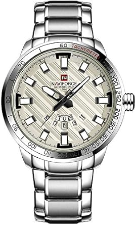 Naviforce Hailstorm Quick Silver Day & Date Wrist Watch for Men & Boys(NF9090_S/W).
