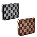 Wallets for Women PU Vegan Leather Rfid Small Wallet Checkered Zip Around Clutch Organizer Multi-purpose Purse 2 Pack Set