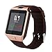 Dz09 Bluetooth Smart Watch All in one, Beaulyn Unlocked Watch Cell Phone, Bluetooth wach for iOS and Android Phones TCL, ZTE,Sony, LG.for Mens and Women (Gold-Brown)