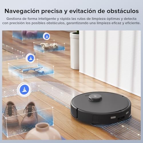 Robô Qrevo Edge S5A Aspirador e Mop 18.500 Pa, Sem Emaranhados, Escova e Mopa Lateral FlexiArm, Mopa de Água Quente e Autolimpeza, Secagem a Ar Quente, Preto