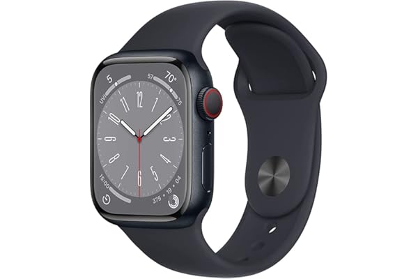 Apple Watch Series 8 (GPS + Cellular, 45mm) - Midnight Aluminum Case with M/L Midnight Sport Band (Renewed Premium)