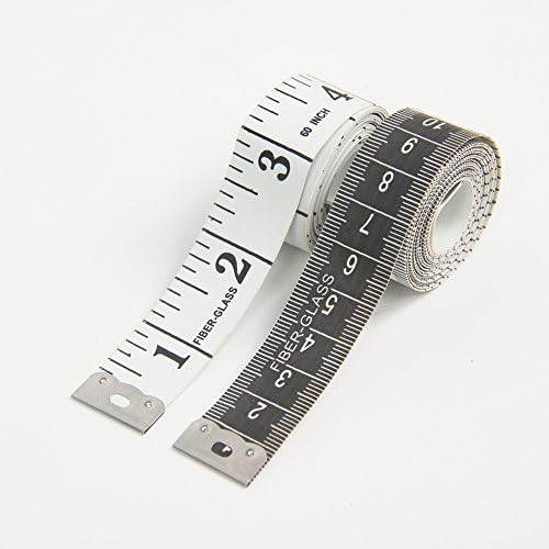 JUEKEJEANS Retractable Pocket Tape Measure 2Pack Body Measuring Ruler Sewing Tailor Tape Measure Soft Flexible - 60 inch(white) (white)