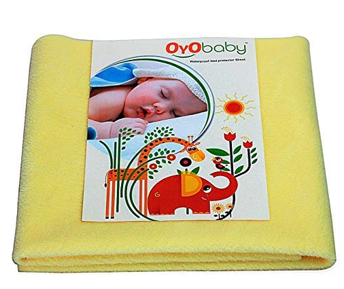 OYO-Baby-Waterproof-Mattress-Protector-Sheet-for-Toddler-Kids-and-Adults-X-Large-Yellow-200-cm-x-140-cm