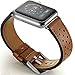 For Apple Watch Band, 42mm Brown Huabanxie Genuine Leather iwatch Strap Replacement Band with Stainless Metal Clasp for Apple Watch Series 3 Series 2 Series 1 Sport ,42mm brown