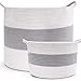 HAN-MM 5PCS Storage Baskets Woven Basket Cotton Rope Bin,Organizer for Baby Nursery Laundry Kid's Toy Beige