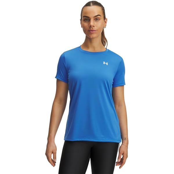 Under Armour Women's Tech Ribbed Short Sleeve Crew, (001) Black
