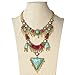 Miraculous Garden Womens Vintage Alloy Gold Long Boho Bohemian Necklace Ethnic Tribal Boho Necklace Geometry Red Turquoise Beads Statement Necklace Jewelry Sets for Women. (2)
