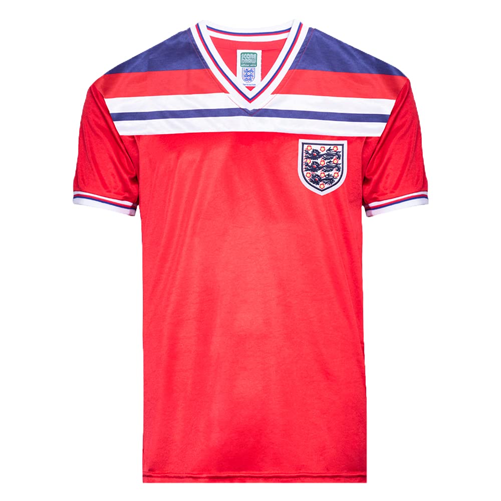 Score Draw England 1982 World Cup Finals Away Retro Shirt Red XS Cotton/Polyester