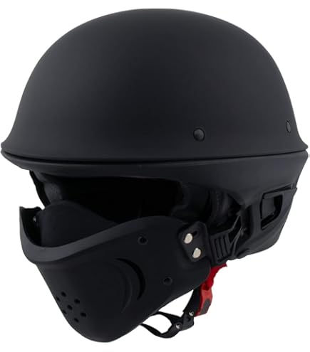 1/2 motorcycle helmets Milwaukee MPH9831DOT 'Rascal' 3/4 Open Face Gloss Black 2 in 1 Helmet for Men and Women Biker GREATTHREADZ Shimano Aero X5 Distance Audio 20S Bluetooth so Style/Color:Cajun Croaker