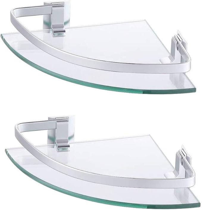 KES Corner Shelf Bathroom Shelf Glass Floating Corner Shower Shelf