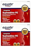 Equate Congestion Suphedrine PE Nasal Decongestant Tablets, 10 mg, 24 count ( Pack of 2 )