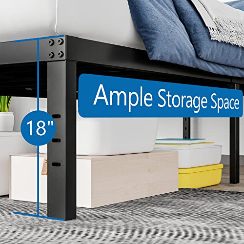 COMASACH 18 Inch Tall Metal Platform King Size Bed Frames with Maximum