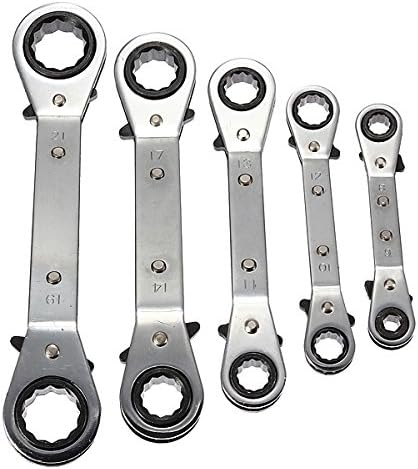 New Metric Offset Ring Wrench Spanner Ratchet Metric Hand DIY Tool Set 5 Sizes