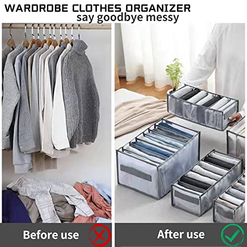 Wardrobe Clothes Organizer, 9 Grids Upgraded Washable Closet Organizers