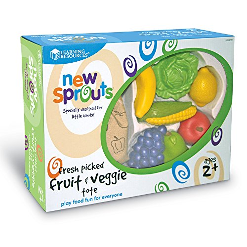 Learning Resources Fresh Picked Fruit And Veggie Tote, 17 Pieces