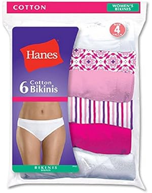 Women's 6Pack 100% Cotton BIKINI Underwear Ladies Panties, Assorted 5