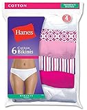 Hanes Women's 100% Cotton BIKINI Underwear Ladies Panties