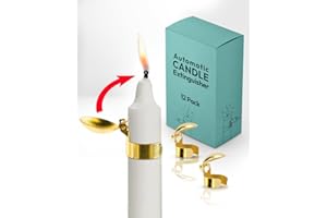 OLEEK (3Pcs Automatic Candle Extinguisher Gold Automatic Swedish Candle Extinguisher, Taper Automatic Candle Snuffer, Candle Care kit Candle Tools, Swedish Candle Snuffer Set, Trimmer