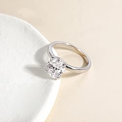 EAMTI 3CT 925 Sterling Silver Engagement Rings Oval