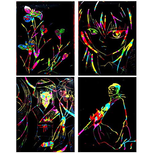 YOTINO Rainbow Painting Paper, Rainbows Scratch Paper Activity Set, Scratch Off Paper Engraving Art Set for Kids & Adults to Decorate, Arts and Crafts Gift Idea for Adult Kids - Thumbnail 7
