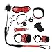 Kismet168 Hot Sale Women’s Couples’ 10PCS Leather Handcuffs Set-Adult Six-Toys for Cosplay Game (Red2)thumb 1