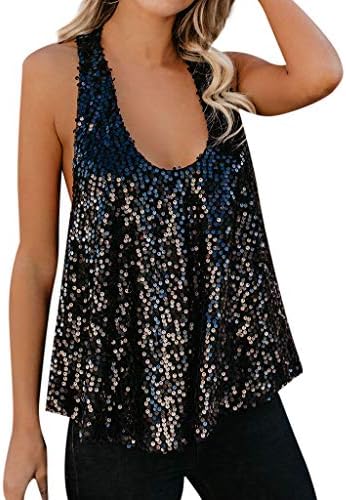 Womens Sequin Spaghetti Strap Crop Camisole Tank Top, Matte or Shiny