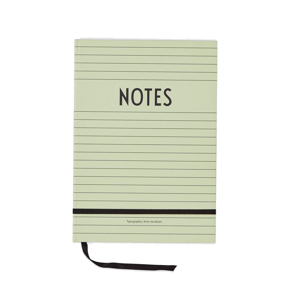 Design Letters Notebook (Green) – Fashionable Notebook for Personal Thoughts, Work or Sketches, for School and Work, Lined Wooden-Free Paper, 146 Pages, L: 21 x W: 14,8cm