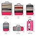 6 Set Compression Packing Cubes Travel Expandable Packing Organizers(Fuchsia)