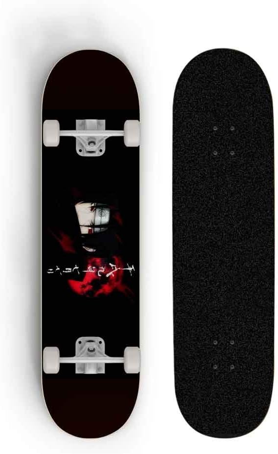 Skwingt Skateboard For NARUTO: Uchiha Itachi, Full Version Skateboard Skateboard Professional Four-Wheel Double Rocker Beginner Boys And Girls Maple Skateboard Skateboards, Adult Skateboard