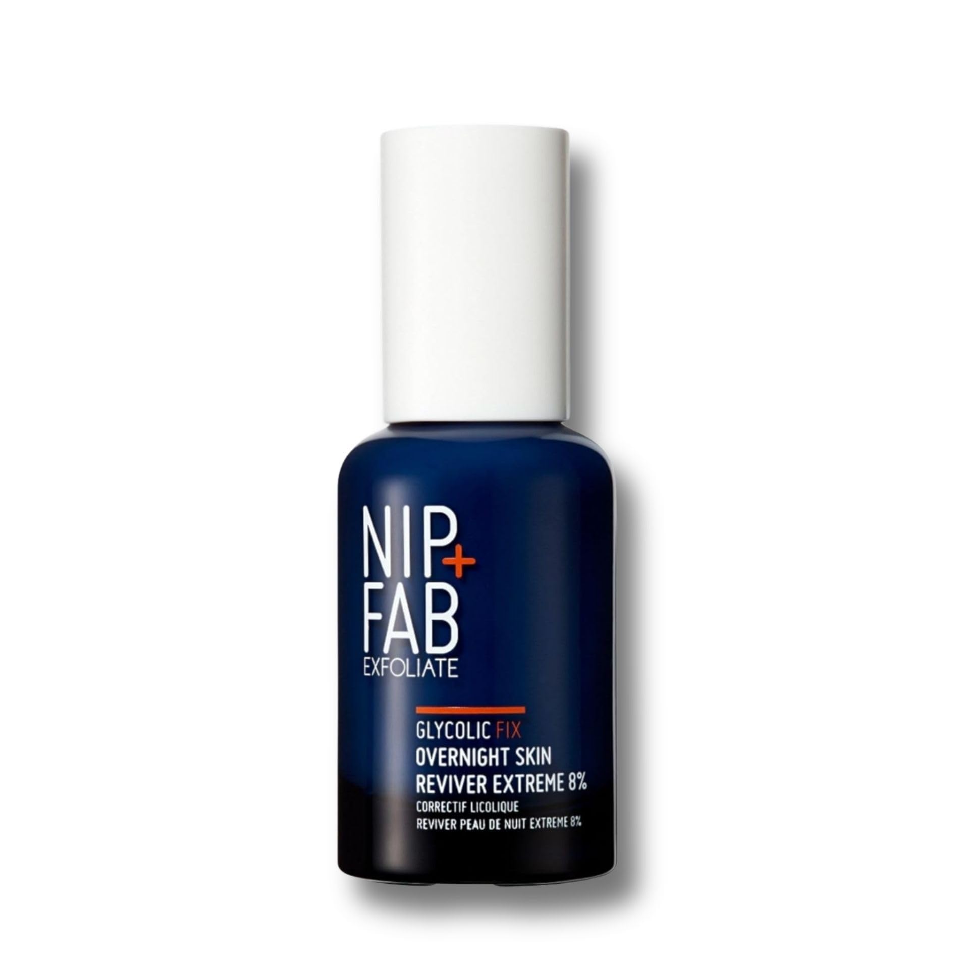 Nip+Fab Glycolic Fix Overnight Skin Reviver Extreme 8%, 45 ml, Face Skin Exfoliant with Lactic Acid and Special Formula to Soften, Hydrate and Regenerate